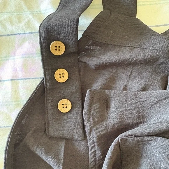 New Medium Cueply Black Wide Leg Overalls Jumpsuit - Picture 12 of 13